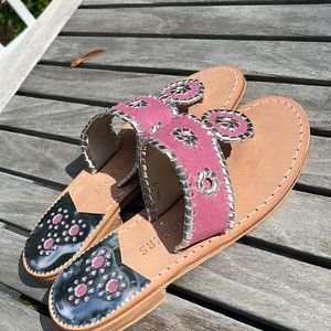 Pink/silver Jack Rogers sandals NWT